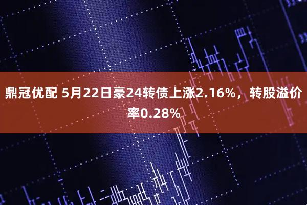 鼎冠优配 5月22日豪24转债上涨2.16%，转股溢价率0.28%